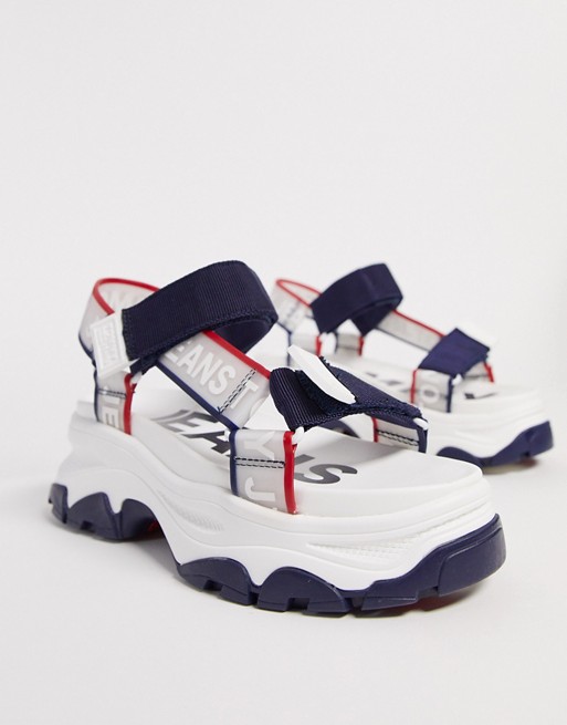 Tommy Jeans hybrid chunky sandal with logo tape in navy