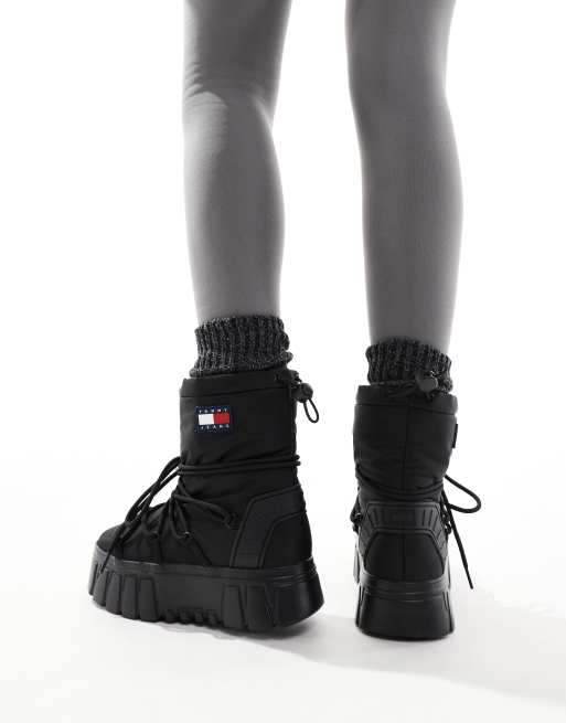 Tommy Jeans – Hybrid – Schneestiefel in Schwarz mit Plateausohle, 4 von 4