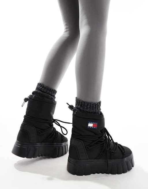 Tommy Jeans - Hybride sneeuwlaarzen met plateauzool in zwart, 3 van 4