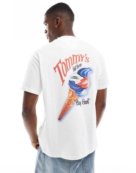 Tommy Jeans icecream back print graphic t-shirt in white - view 1