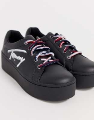 tommy jeans icon signature logo flatform sneakers
