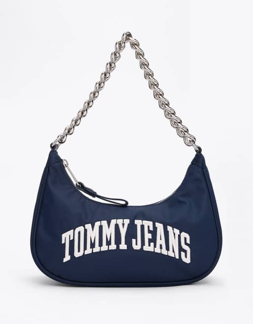 Tommy Jeans - Iconic - Sac porté épaule avec anse chaîne - Bleu foncé