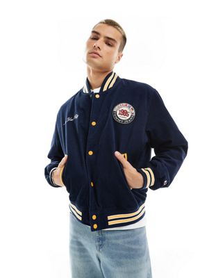 Tommy Jeans International Games unisex cord varsity jacket in indigo