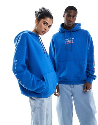 Tommy Jeans International Games unisex hoodie in blue
