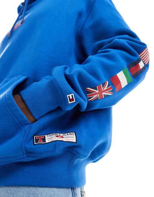 Tommy Jeans International Games unisex hoodie in blue ASOS