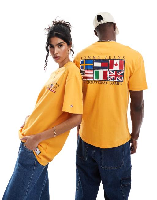 Tommy Jeans International Games unisex t-shirt in gold