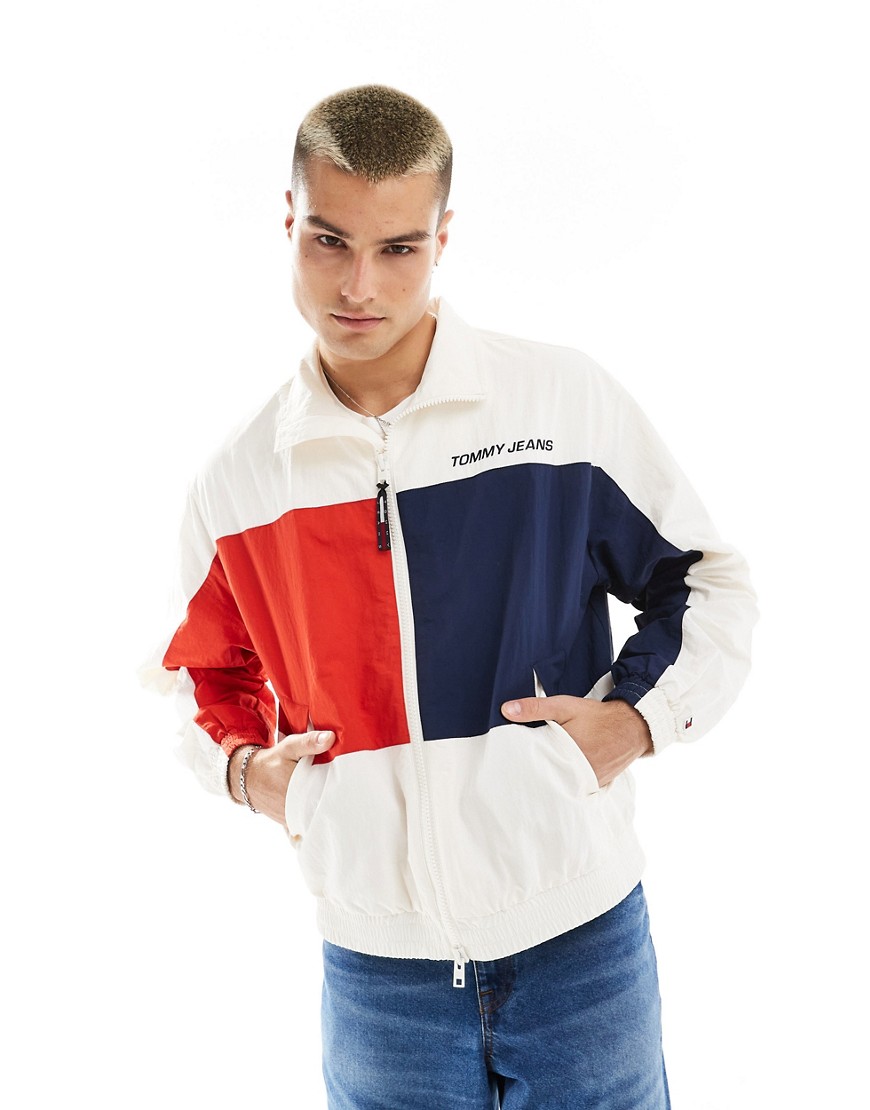 Tommy Jeans International Games unisex tracksuit jacket in white