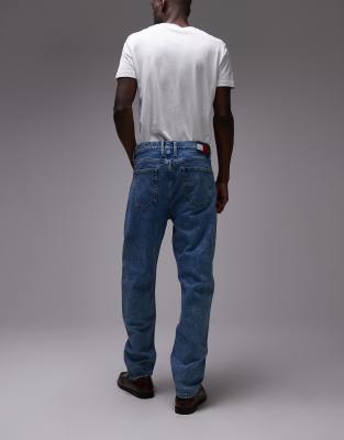 Tommy Jeans Isaac Relaxed Tapered Jeans In Dark Wash-navy