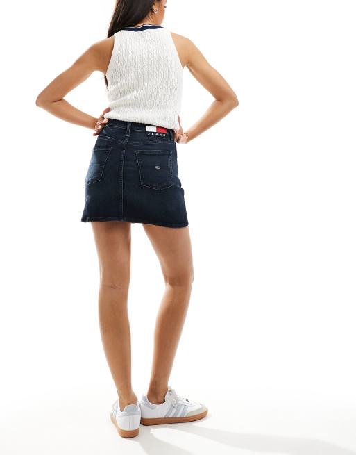 Tommy Jeans Izzie denim mini skirt in dark wash, 4 of 5