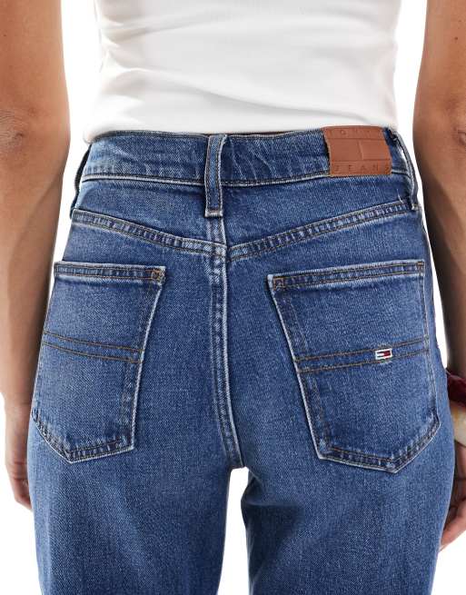 Tommy Jeans Izzie high rise slim straight leg jeans in dark wash, 4 of 5