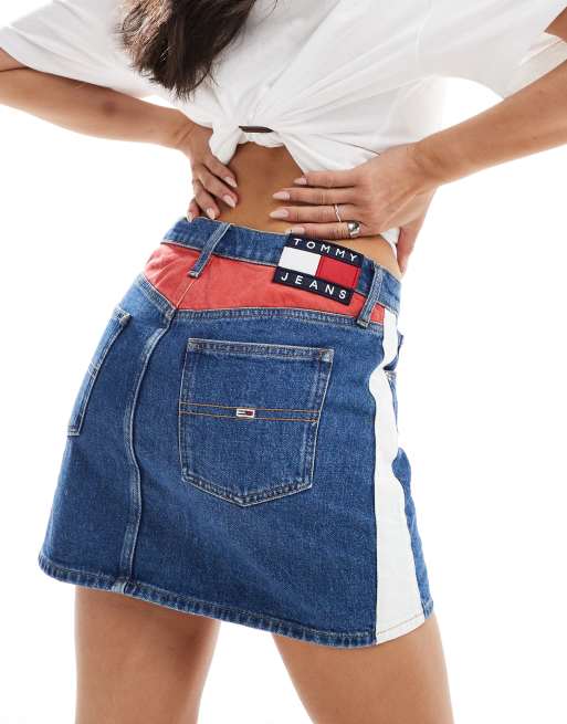 Tommy Jeans - Izzie - Mini-jupe en jean à délavage moyen, 3 de 5