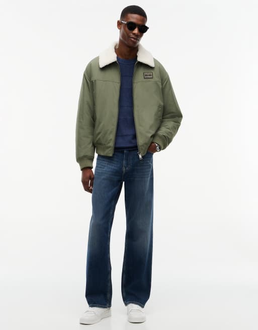 Tommy Jeans Jacke im Relaxed Aviator-Stil mit Teddykragen in Rocky Mountain, 2 von 7