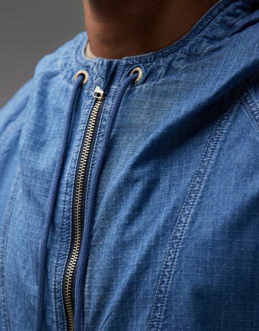 Tommy Jeans – Jacke in Dunkelblau aus Rippstopp mit durchgehendem Reißverschluss, 5 von 5