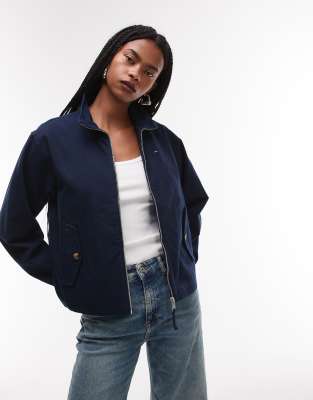 Tommy Jeans - Jacke in Marineblau mit Kragen und regulärem Schnitt