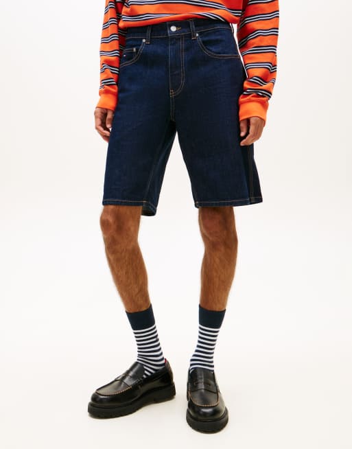 Tommy Jeans - Jaimie - Blå afslappede skater-denimshorts i mørk vask, 3 af 4