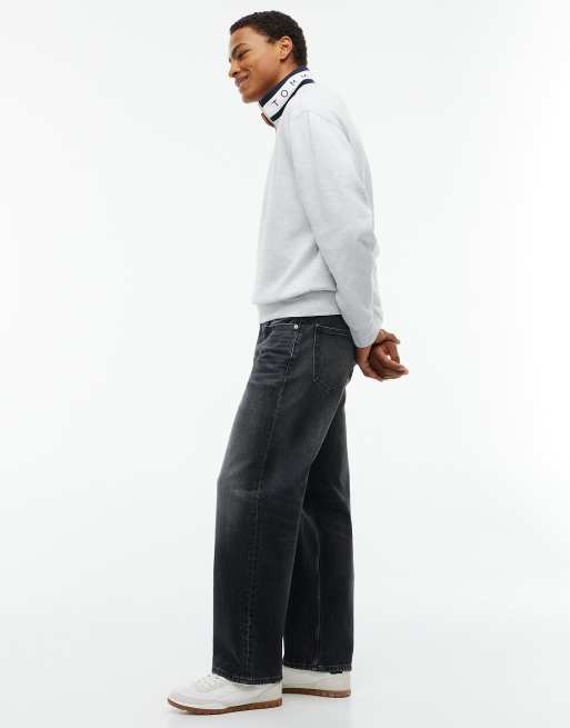 Tommy Jeans Jaimie jean droit ample noir en gris foncé, 3 de 7
