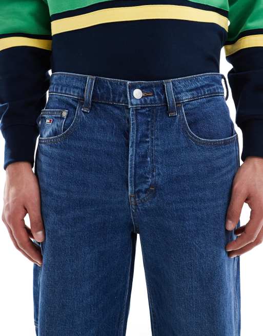 Tommy Jeans - Jaimie - Jean droit large style charpentier - Bleu foncé délavé, 5 de 5
