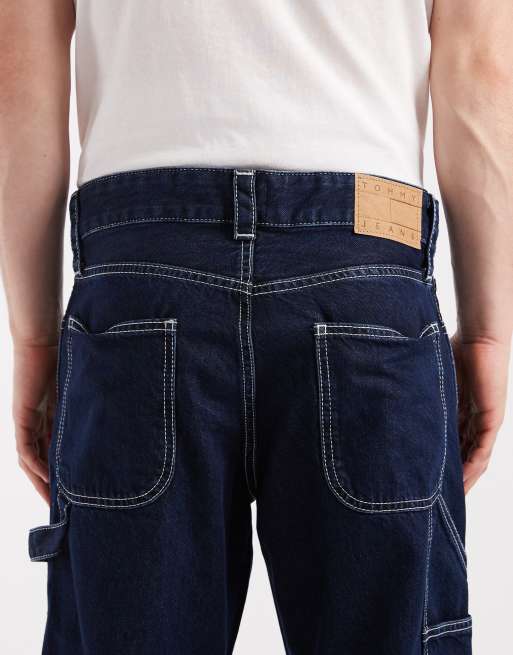 Tommy Jeans – Jaimie – Locker geschnittene Carpenter-Jeans in dunkelblauer Waschung mit geradem Schnitt, 4 von 5