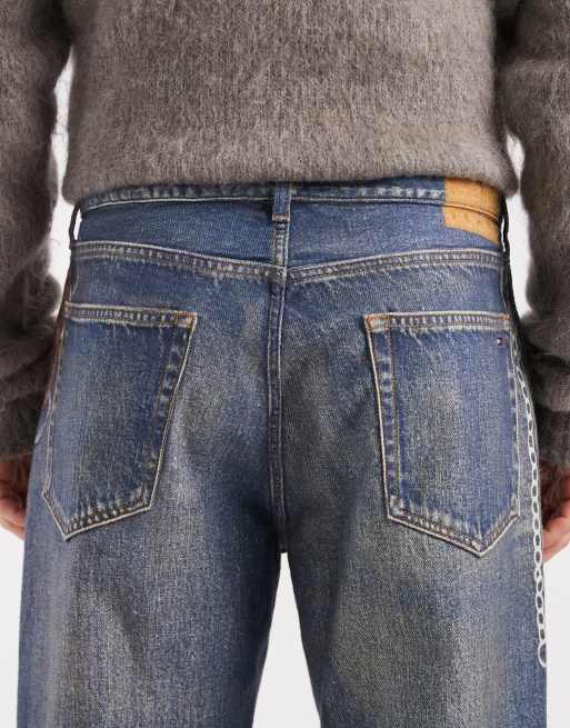 Tommy Jeans – Jaimie – Locker geschnittene Jeans in dunkelblauer Waschung mit Printdetails, 4 von 5