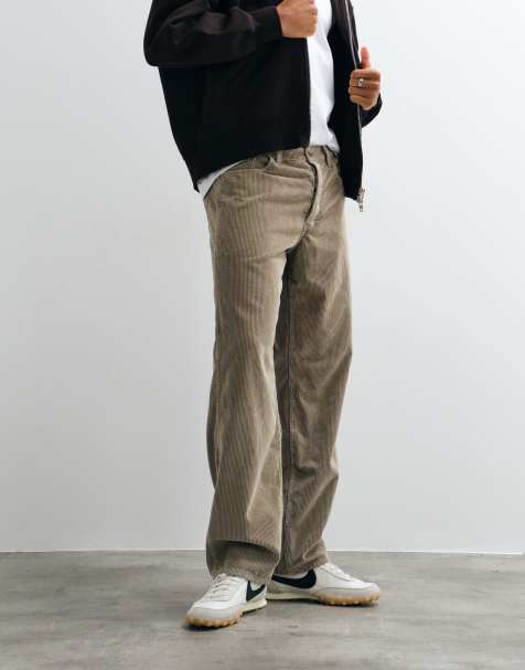 Tommy Jeans Jaimie loose straight fit corduroy trousers in khaki - view 1