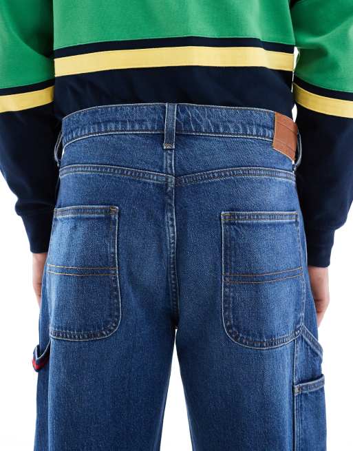 Tommy Jeans - Jaimie - Losse rechte timmermansjeans in donkere wassing, 4 van 5
