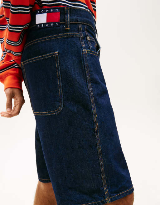 Tommy Jeans Jaimie relaxed skater denim shorts in dark wash blue, 4 of 4