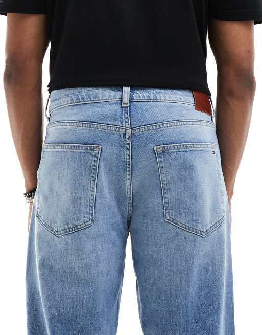 Tommy Jeans – Jamie – Blå, tvättade, avslappnade jeans med raka ben, 4 av 5