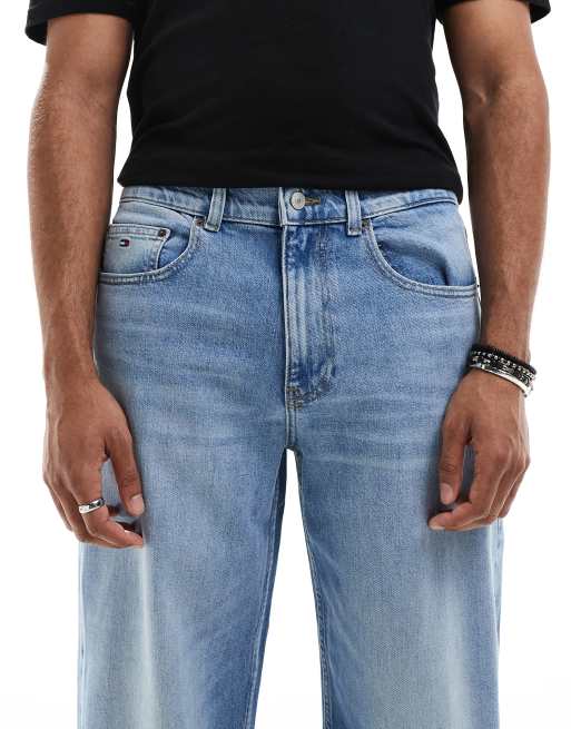 Tommy Jeans – Jamie – Blå, tvättade, avslappnade jeans med raka ben, 5 av 5