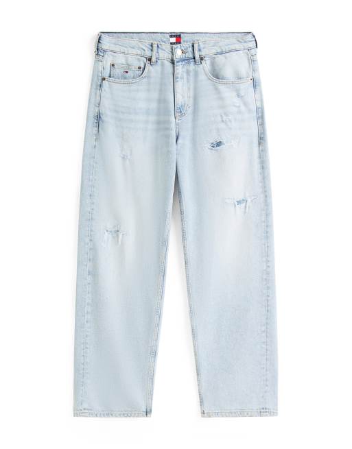 Tommy Jeans Jamie loose straight leg ripped jeans in light wash , 2 of 4