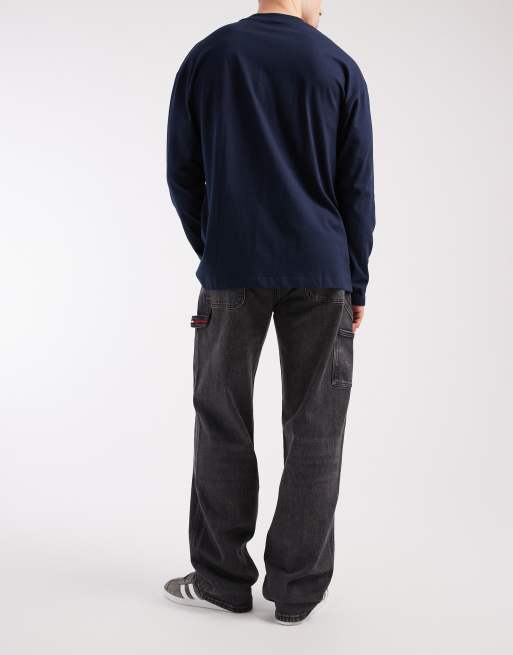Tommy Jeans Jamie straight leg carpenter jeans in black , 2 of 5