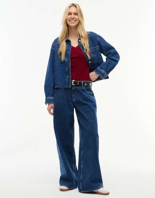 Tommy Jeans jean ample taille basse à rayures fines Daisy bleu foncé, 2 de 7