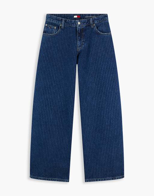 Tommy Jeans jean ample taille basse à rayures fines Daisy bleu foncé, 7 de 7