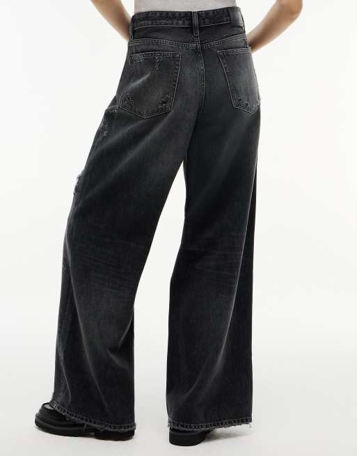 Tommy Jeans jean ample taille basse effet usé noir cendré, 6 de 7