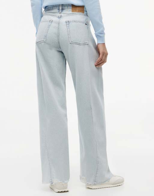 Tommy Jeans jean barrel taille mi-haute à couture torsadée bleu clair, 4 de 6