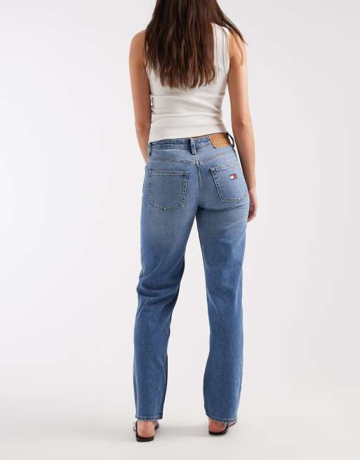 Tommy Jeans jean droit taille basse Sophie bleu délavage moyen, 2 de 5