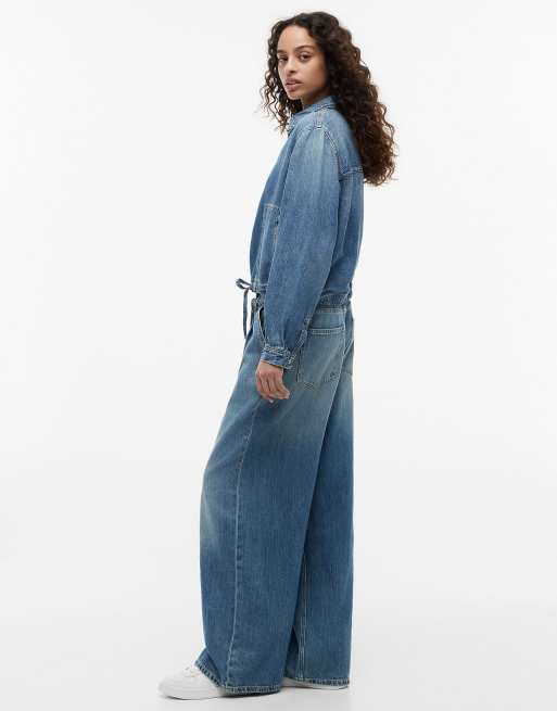 Tommy Jeans jean large ample à cordon avec lin en bleu, 4 de 7