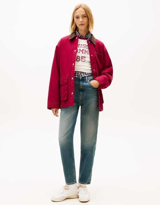 Tommy Jeans - Jean mom fuselé à taille ultra-haute - Bleu foncé