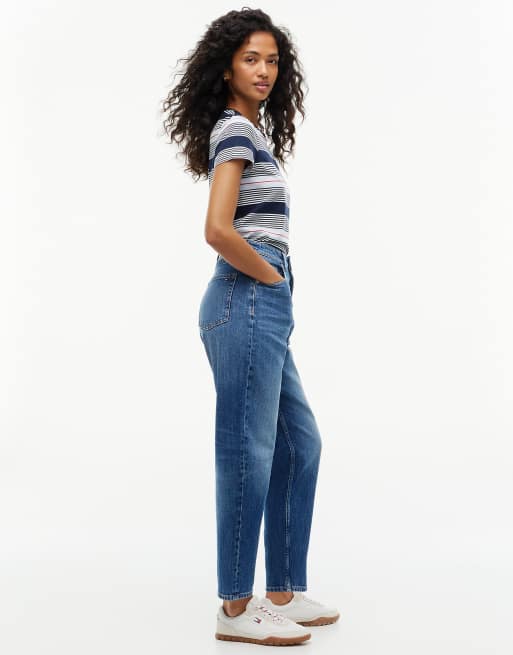 Tommy Jeans jean mom taille haute fuselé bleu foncé, 3 de 7