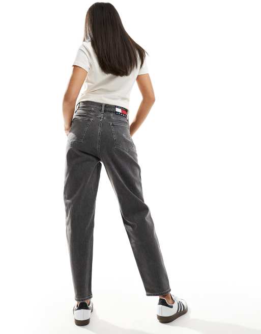 Tommy Jeans Jean mom taille très haute Noir délavé ASOS