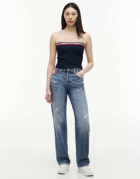 Tommy Jeans jean slim droit taille mi-haute bleu vintage - view 1
