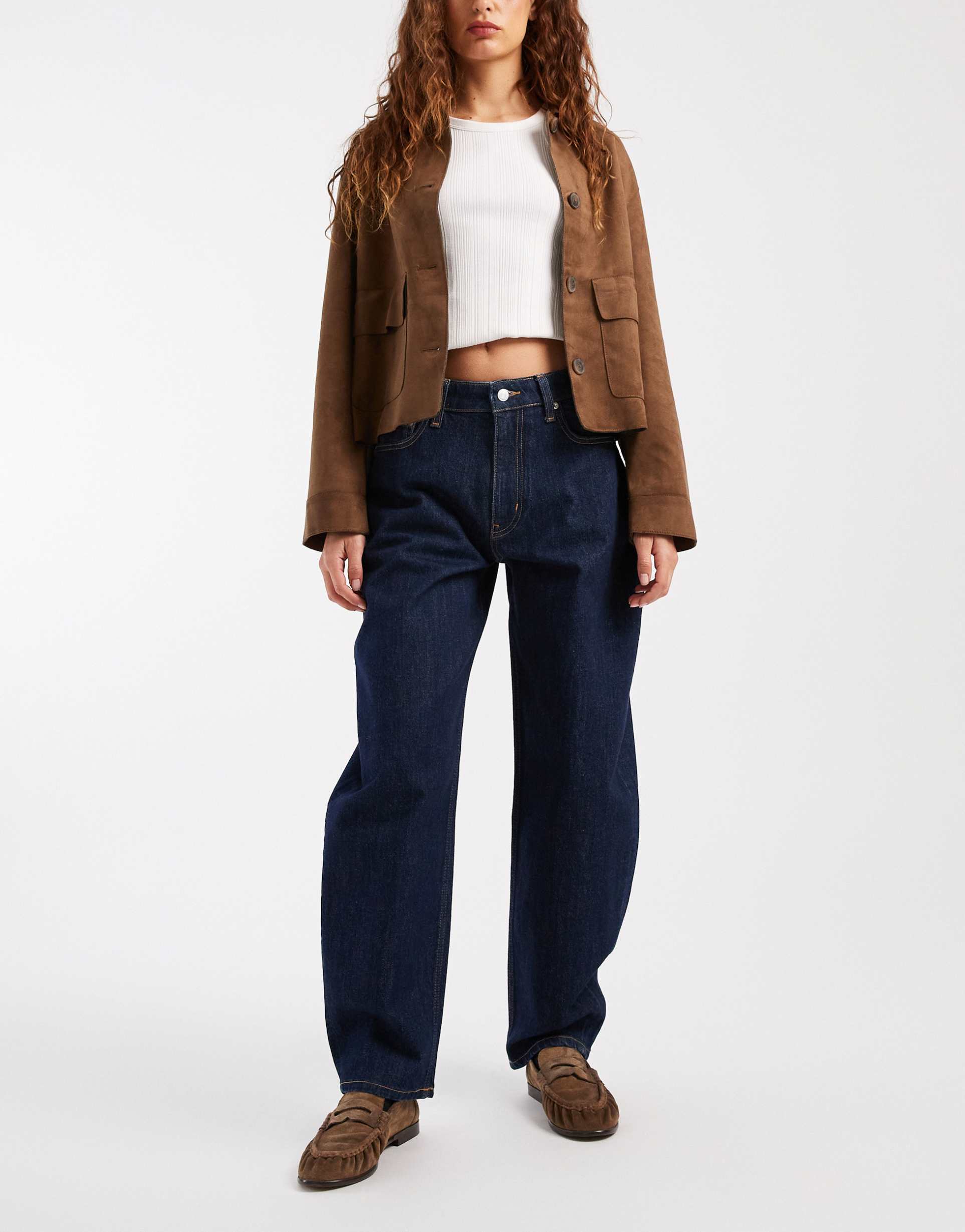 tommy jeans jeanie barrel leg jeans in indigo blue