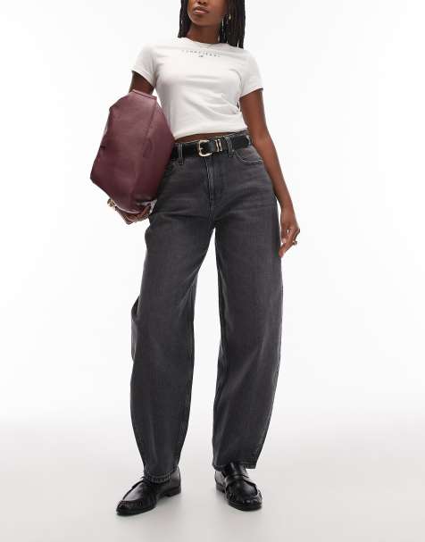 Tommy Jeans – Jeanie – Svarta barrel-jeans - view 1