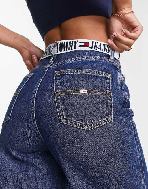 Tommy Jeans - Jeans a fondo ampio lavaggio medio a vita alta, 5 di 5