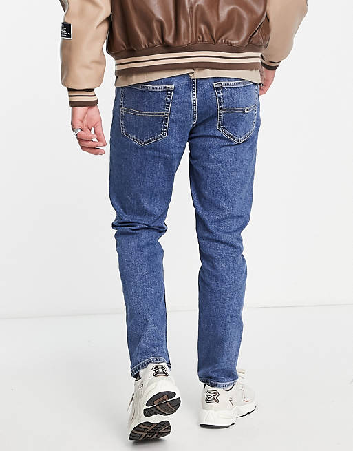Jeans dad regular affusolati lavaggio scuro Asos Uomo Abbigliamento Pantaloni e jeans Jeans Jeans affosulati 