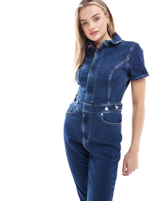 Tommy Jeans – Jeans-Jumpsuit in mittlerer Waschung mit engem Schnitt, 2 von 4