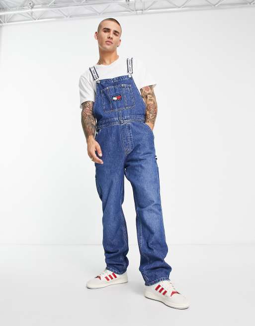 Tommy Jeans – Jeans-Overall aus Baumwolle mit geradem Schnitt in mittlerer Waschung