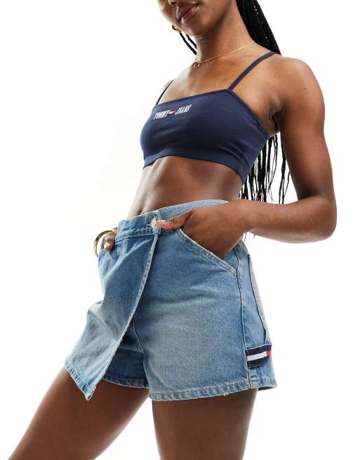 Tommy Jeans – Jeans-Skort in heller Waschung