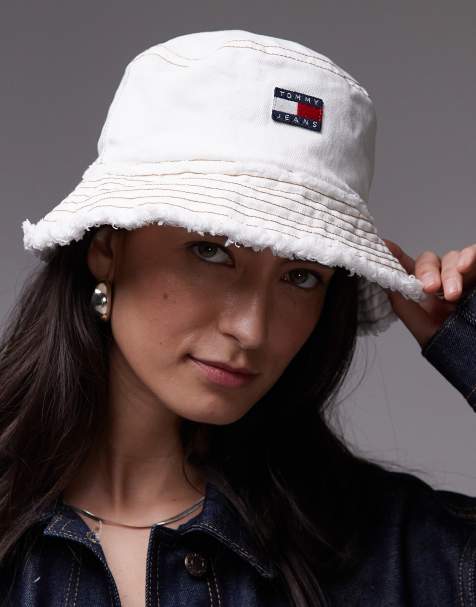 Tommy Jeans – Jeansowy kapelusz typu bucket w kolorze ecru z postrzępionym wykończeniem - view 1