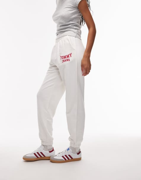 Tommy Jeans - Jogger style universitaire - Blanc cassé/rouge - view 1