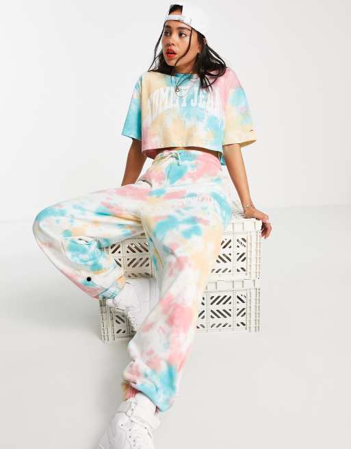 Tommy Jeans - Joggingbroek in tie-dye, deel van combi-set